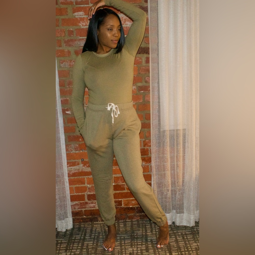 New with tags: Khaki (Olive tone) Set with Joggers and comfort+ long sleeve top